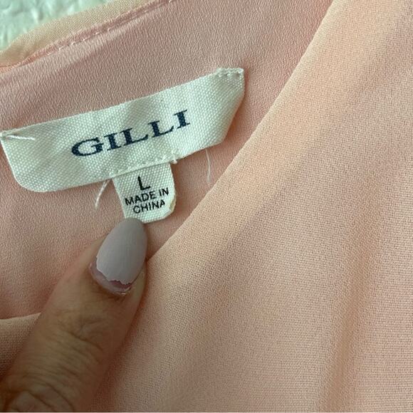 Gilli New York Light Pink Chiffon Maxi Dress Women’s Size Large - Picture 13 of 13